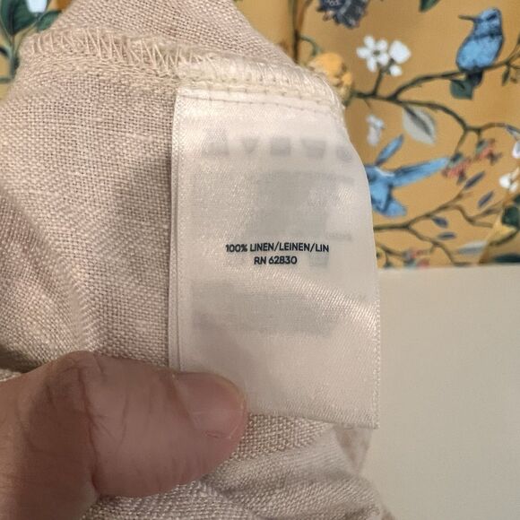 Lands End Drawstring 100% Linen Shorts Womens Sz 1X (16-18)High Rise Tan - Picture 5 of 7